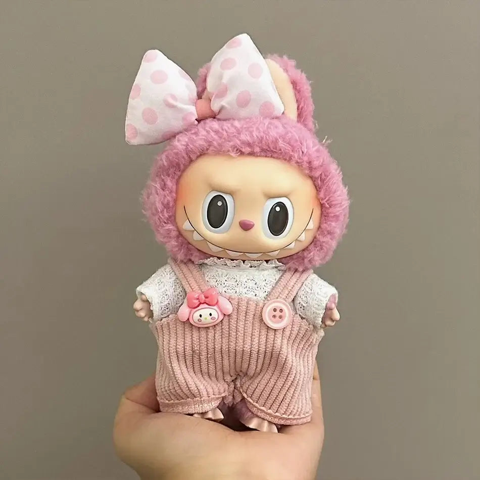 Cute Labubu Doll Outfit Set - Jumpsuit & Plush Hat