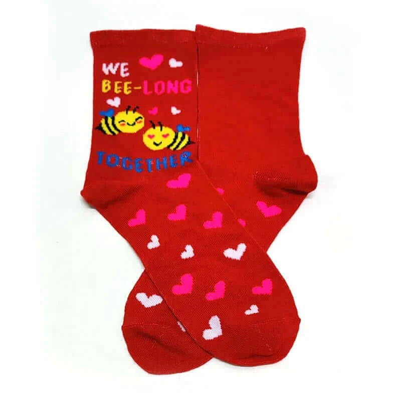 Valentine Day Women Socks Funny Cartoon Socks Four Leaf Clover Corgi Dog Letter Cute Love Dinosaur Anniversary Present Gifts