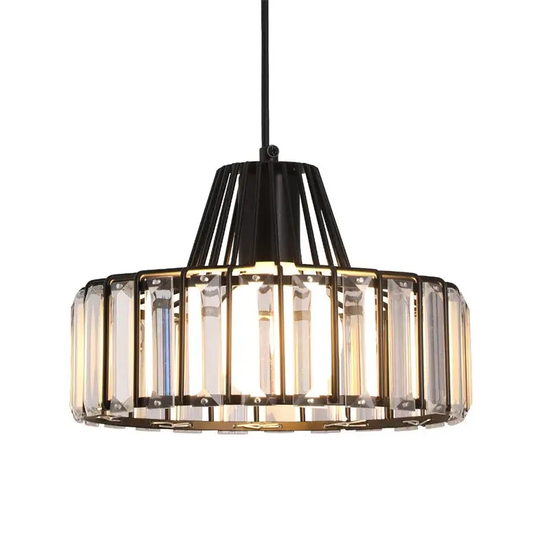 GreeLustr Modern Crystal Pendant Light, Black or Gold