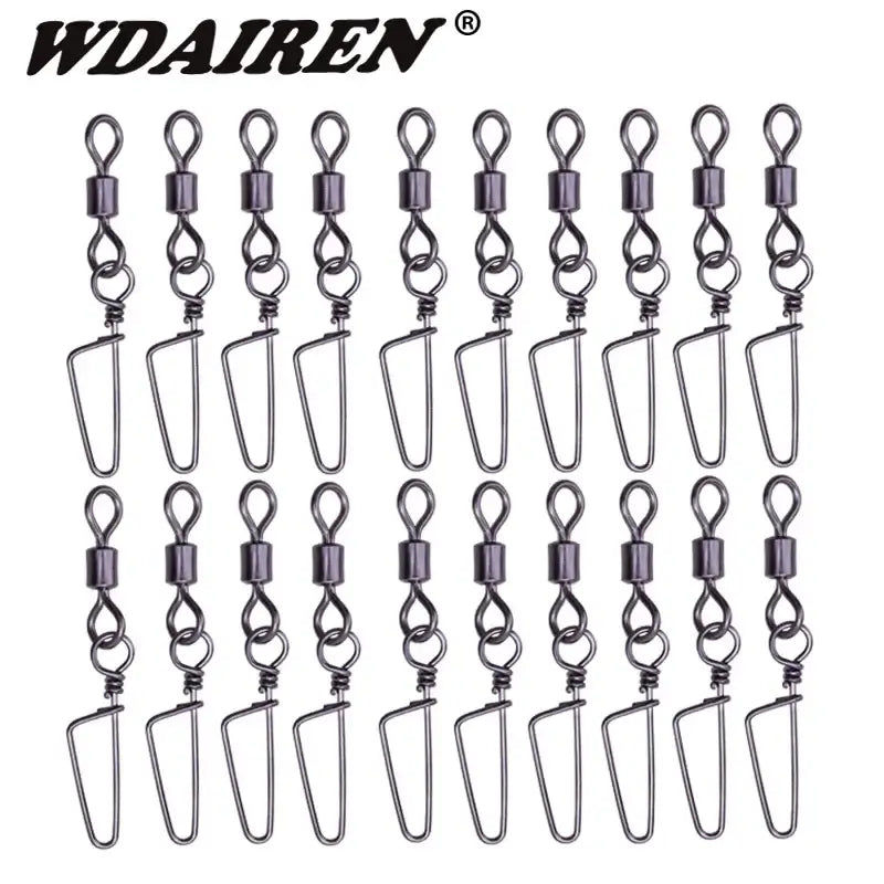 20Pcs/lot swivels interlock snap fishing lure tackles winter fishing