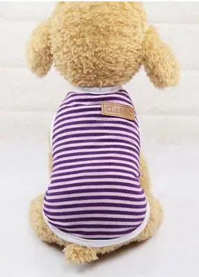 Summer Cotton Striped Vest for Small Dogs