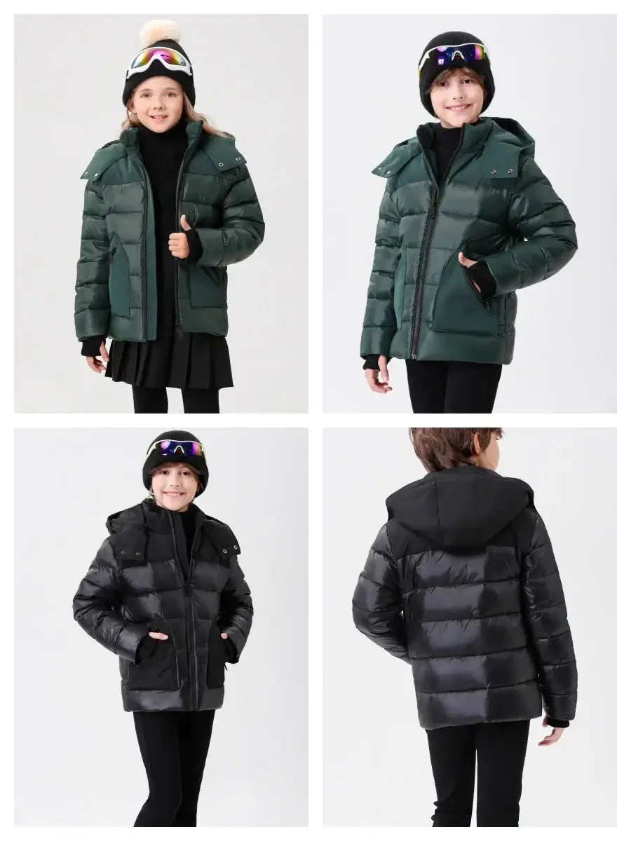 kids winter coat white duck down