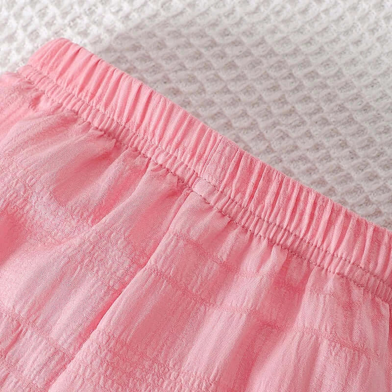 Girls 2-Piece Set with Ruffled Tank Top and Elastic Waist Flared Pants in Vibrant Colors for Summer Fashion