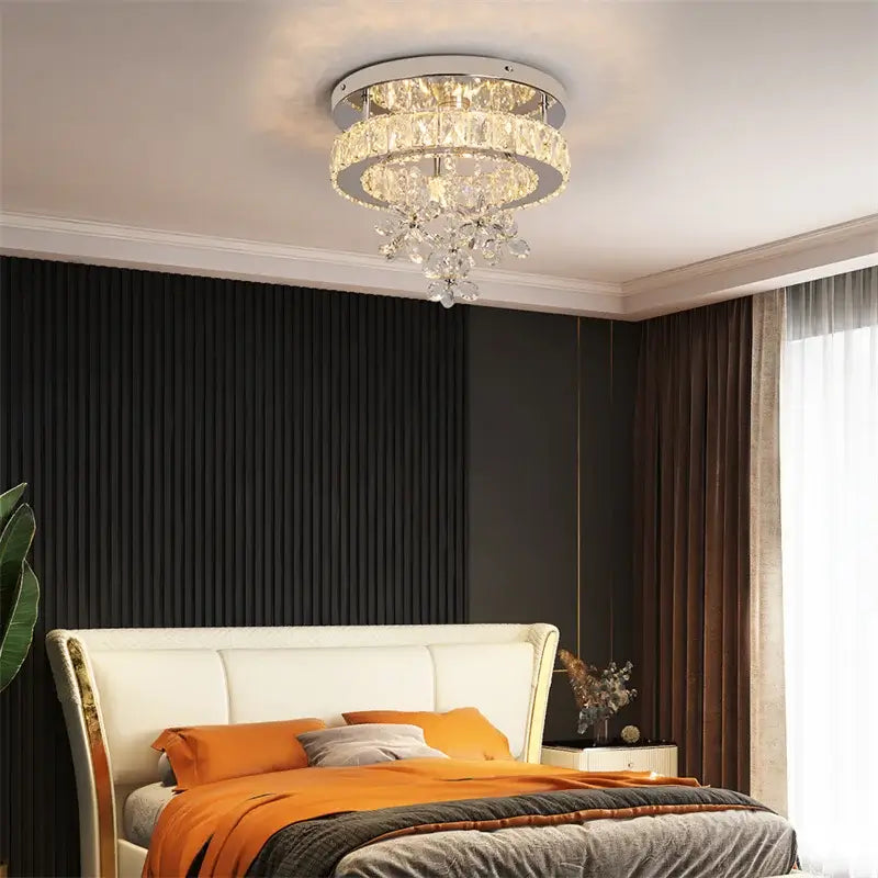 Modern Crystal LED Flush-Mount Ceiling Light