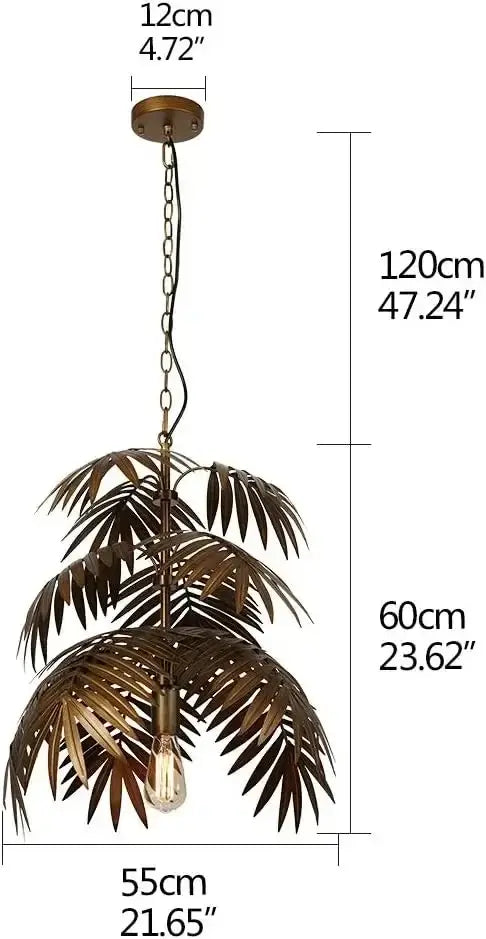 Boho Metal Palm Leaf Chandelier & Ceiling Light