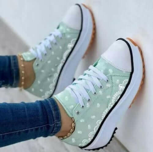 2022 Pattern Canvas Women Sneakers – Casual & Sporty