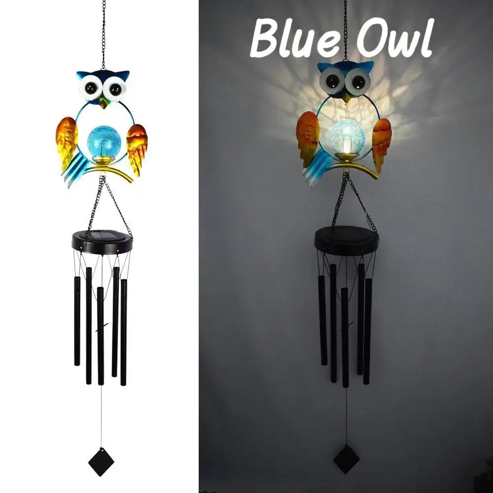 Glowing Crackle Glass Solar Wind Chimes Waterproof LED Outdoor Wind Bells Unique Garden Decorative Gifts