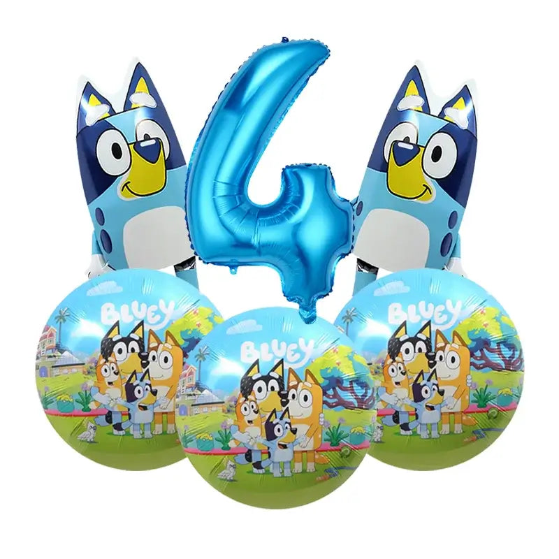 Cute Bluey Birthday Party Decoration Bluey Paper Napkin Plate Cup Tablecloth Balloons Kids Baby Shower Supplies
