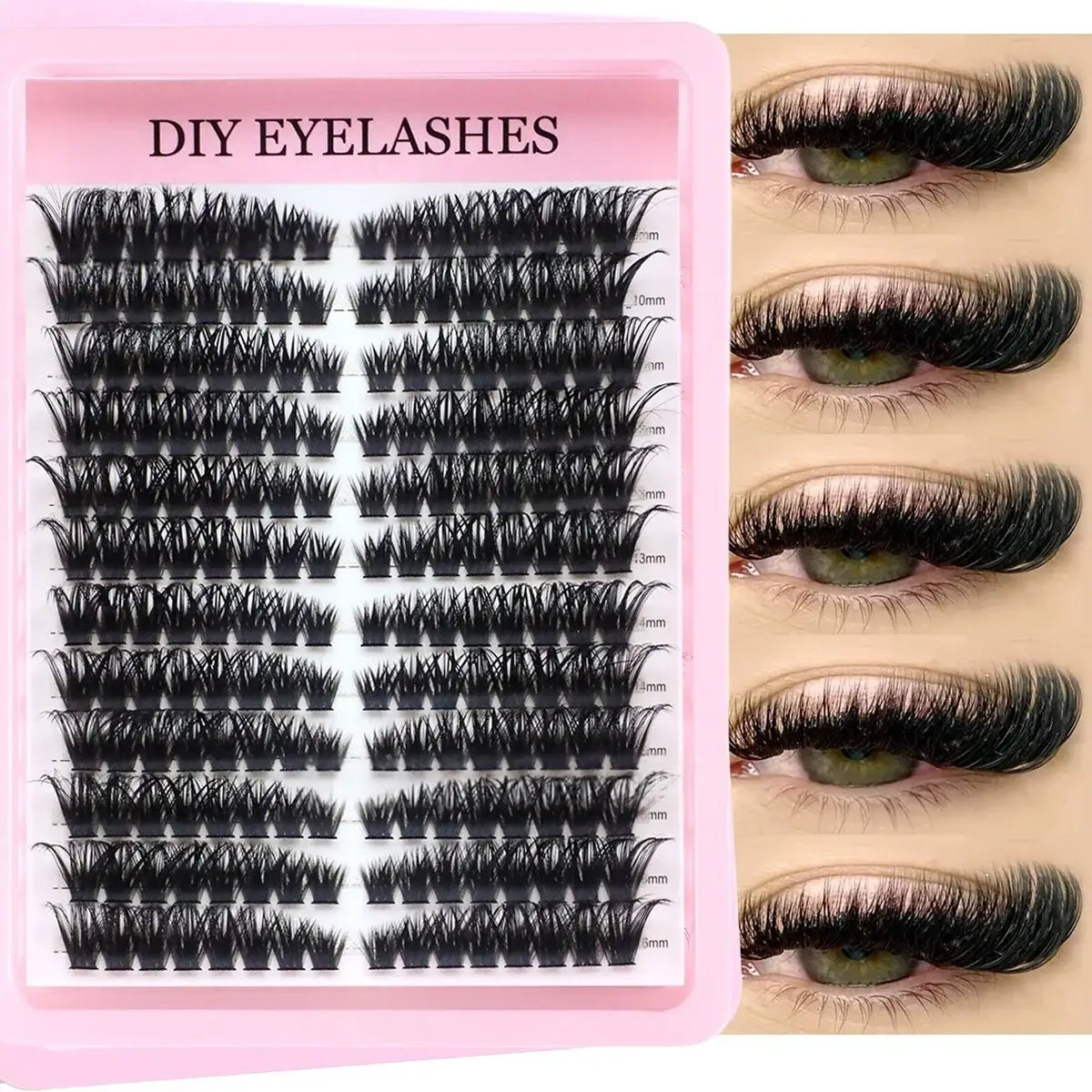 Cluster Lashes 240pcs – 40D Mixed Lengths 9–16mm | Ultra-Natural, Soft & Light | Reusable | Beginner-Friendly