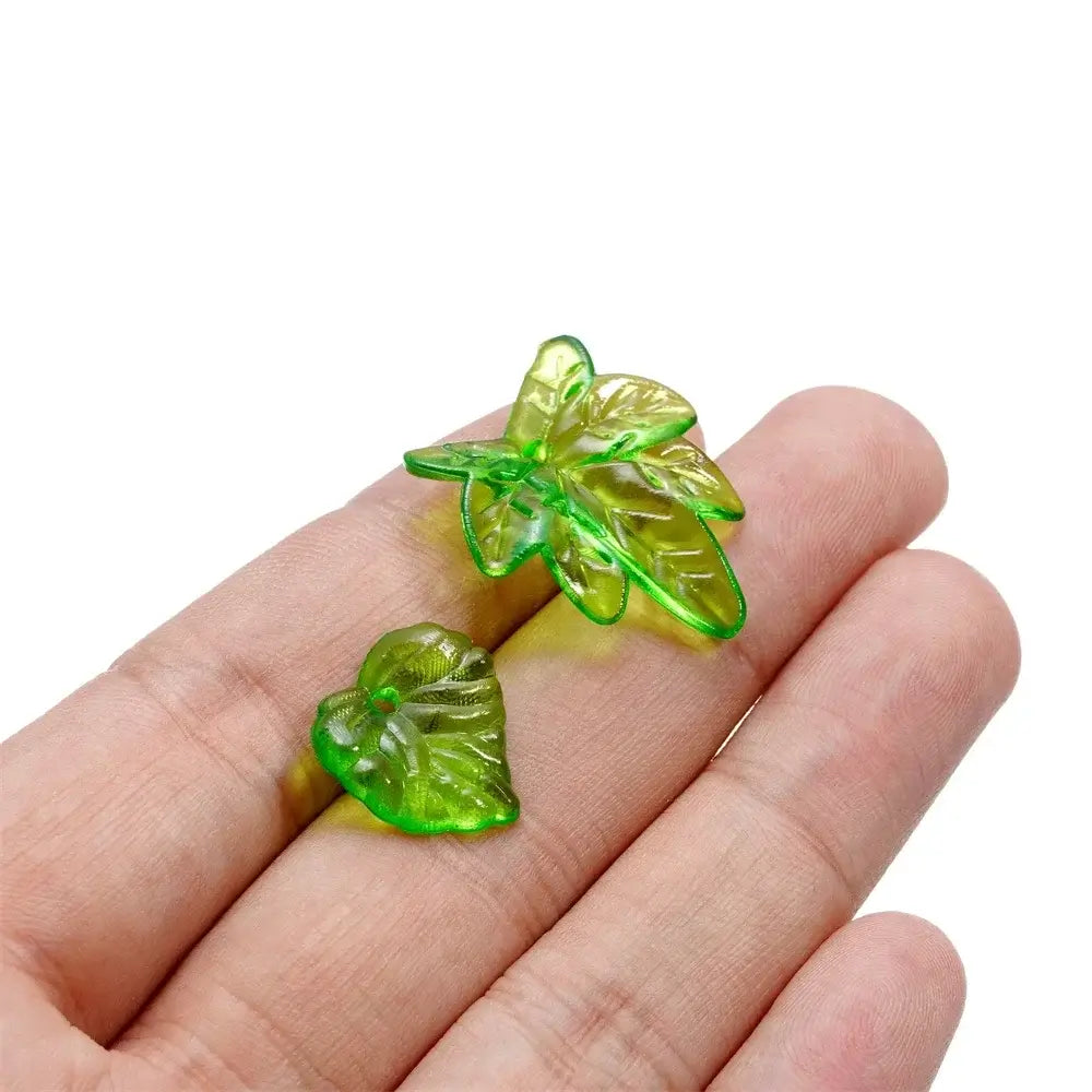 10-100pcs Green Acrylic Leaf Charms Leaves Beads Pendants For Diy Necklace Bracelet Earrings Jewelry Making Handmade Crafts