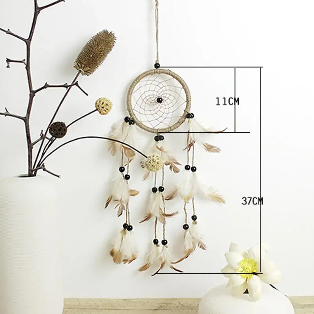 Dream Catcher Wind Chimes Art Chimes Home Craft Dreamcatcher Ornament Hanging Bedroom Decoration Gift Black Indian Feather