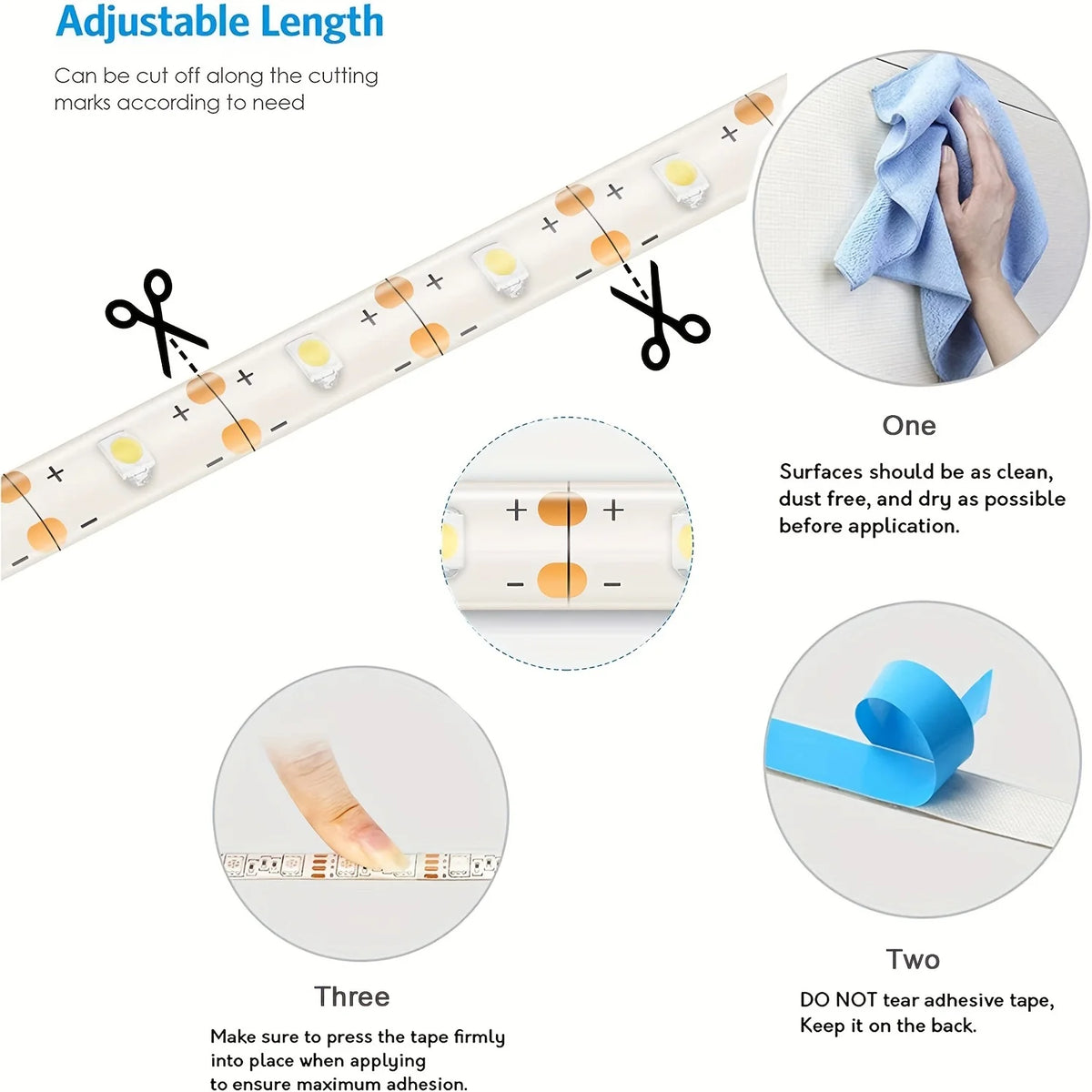 1M USB LED Strip Light with Hand-Wave Sensor