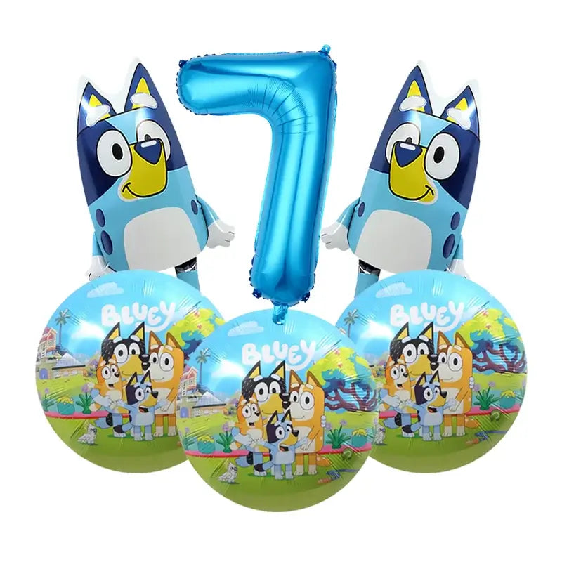 Cute Bluey Birthday Party Decoration Bluey Paper Napkin Plate Cup Tablecloth Balloons Kids Baby Shower Supplies