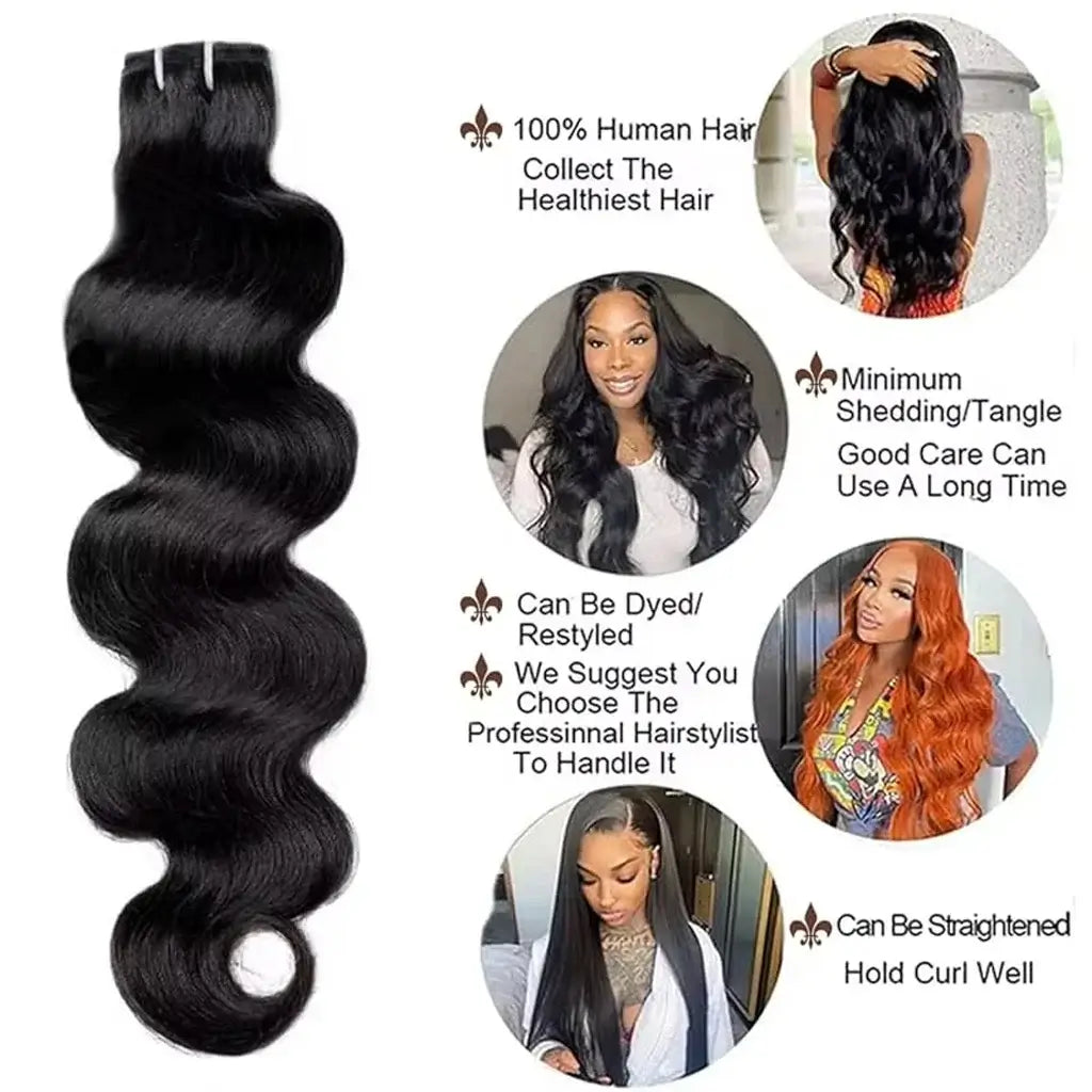 16A 38 40 Inch Body Wave Bundles Human Hair Brazilian Weaving Natural Black 4 5 Bundles Deal Virgin Hair Raw Hair Extensions