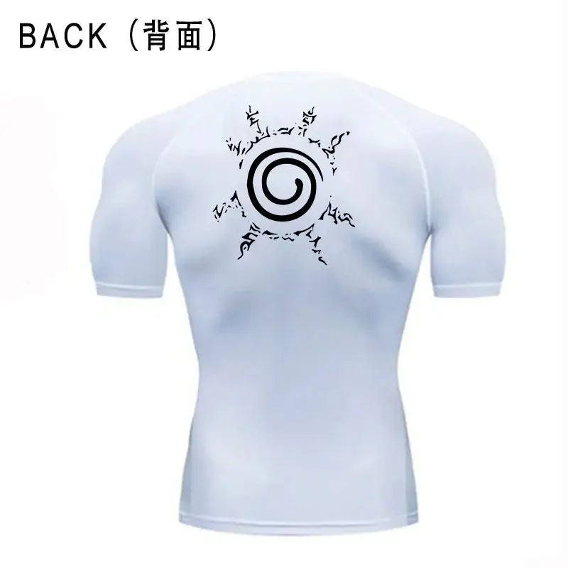 Anime Compression Shirt Men Quick-Dry Running Sports Shirts Fitness