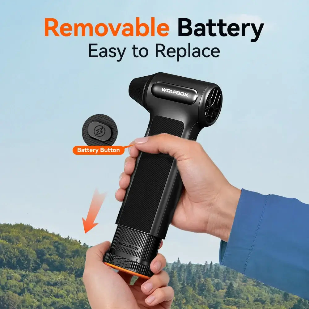 WOLFBOX DF200 Electric Powerful Fan Duster Wireless Air Blower Air Duster 3-Speed Adjustable Portable Fan for Car/Home/Outdoor