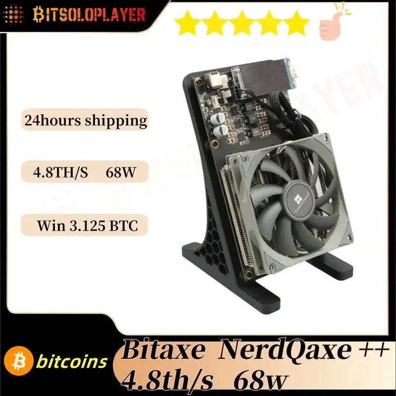 Bitaxe NerdQaxe++ 4.8TH/s 68w Bitcoins Miner 4 PCS BM1370 Asic Chip Solo BTC miner With 120W power supply