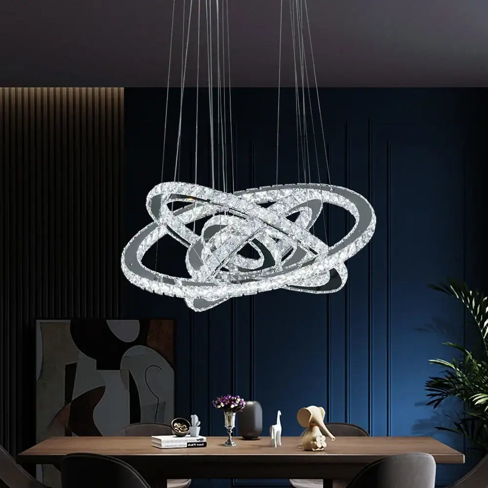 Modern Crystal Ring LED Pendant Chandelier