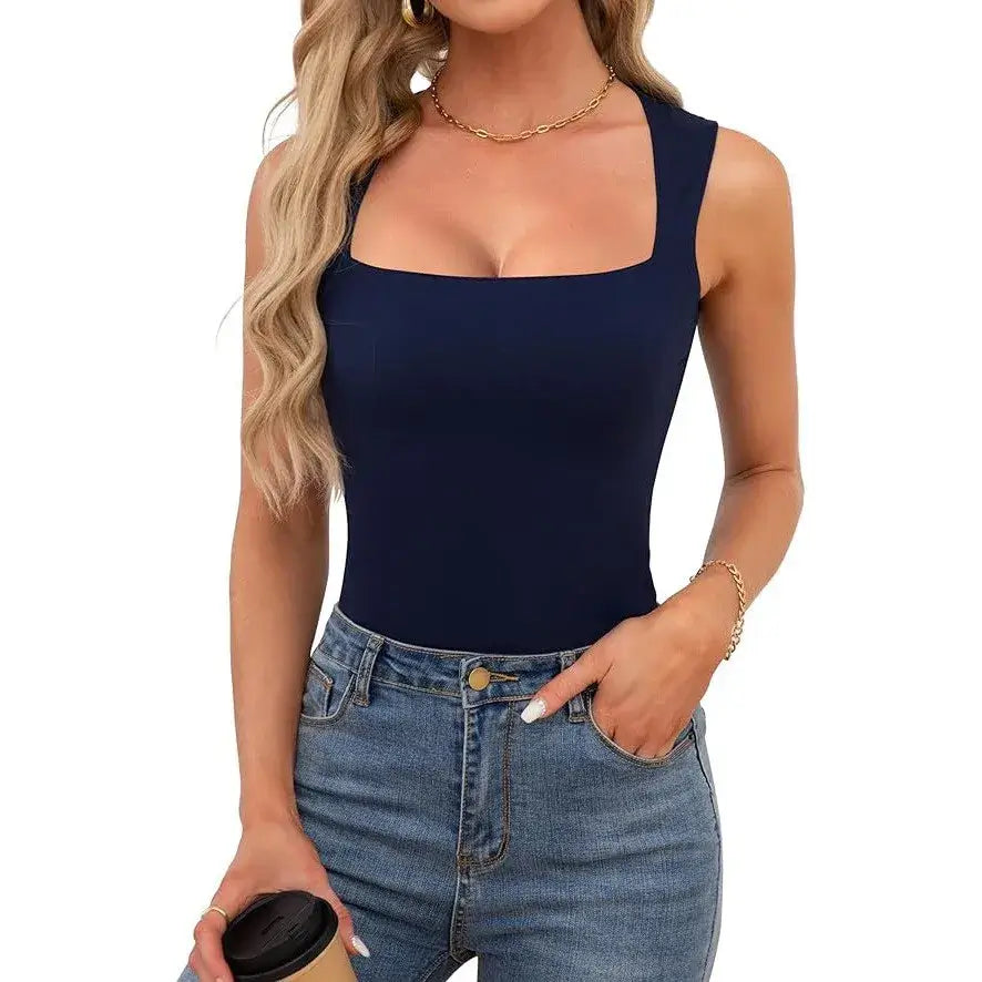 Slim Fit Square Collar Sleeveless Vest for Women Stylish Trendy Base Layer Top Fashionable Casual Wear Versatile Comfortable