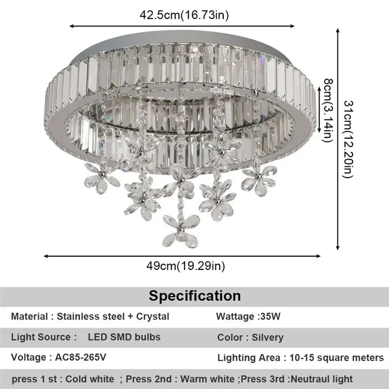 GreeLustr X50 Crystal Ceiling Light, 25 or 50 cm