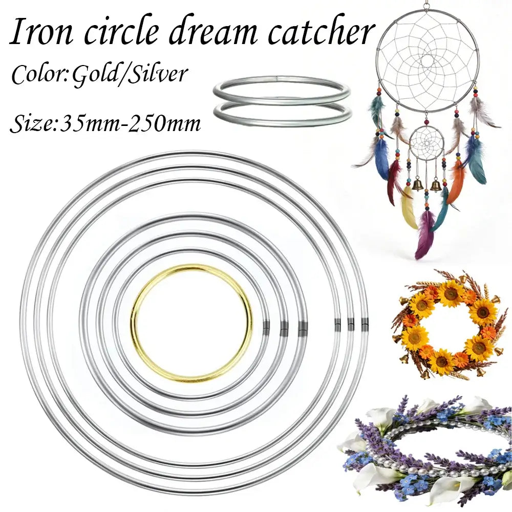 2-20pcs Big Dream Catcher Circle Rings Craft 35-250mm Metal Rings For Dream Catchers Hoops Hanging DIY Connectors Accessories
