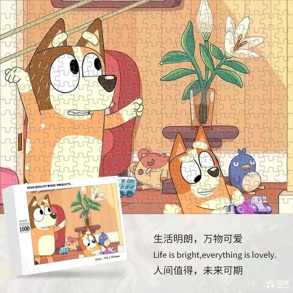 Bluey Cartoon Anime Puzzle Collection 70-1000 Pieces Educational & Fun Holiday Gift Suitable for Adults & Children Boxed Puzzle