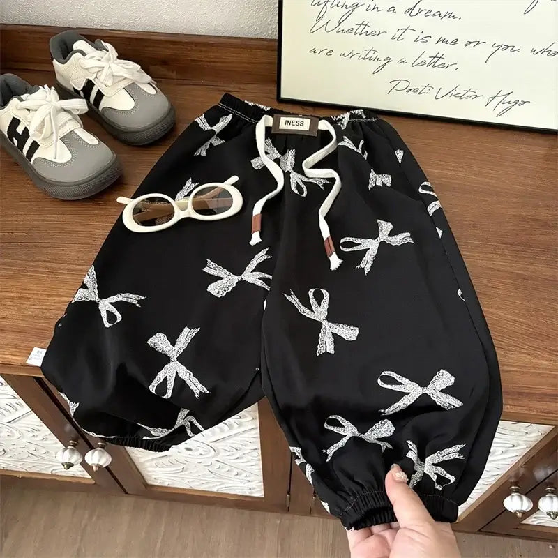 1-8yr Old Kids Clothes Floral Print Harem Pants Fashion Bear Casual Loose Children&