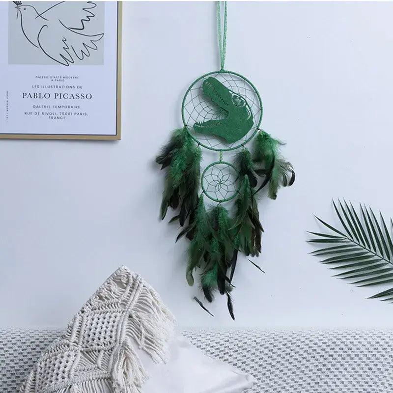 Animals Dinosaur Dream Catchers Wall Decor for Kids Children Room Cute Crocodile Horse Catcher Hanging Ornament Home Accessories