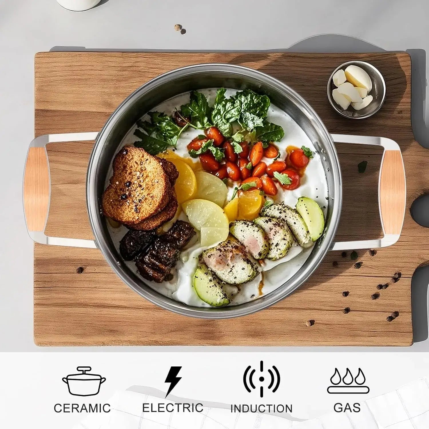 Stainless Steel Cookware Set - 10 Piece Induction Ready