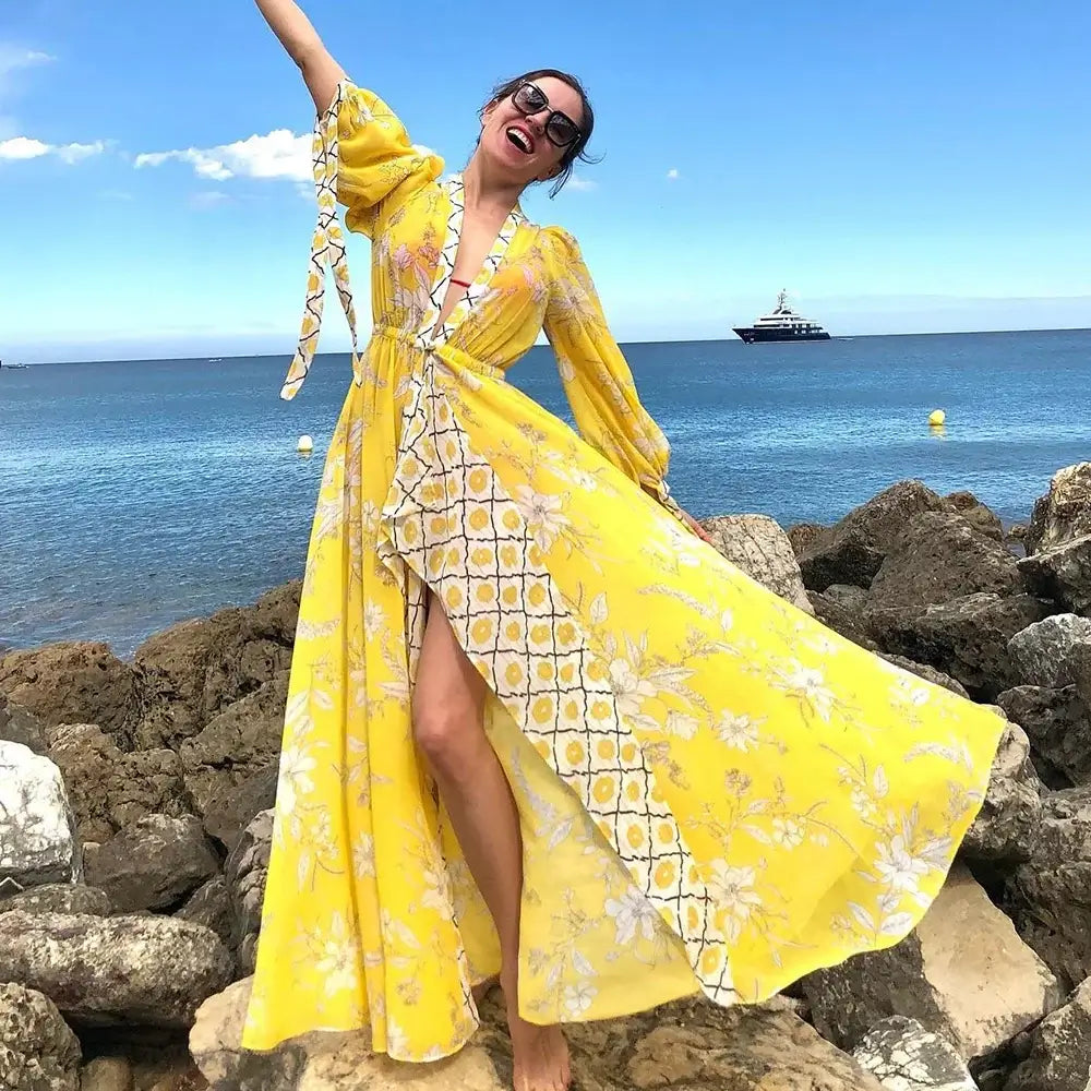 Blue Eyes Bikini Beach Cover Up Tunics For Beach Long Kaftan Bikini Cover Up Robe de Plage Sarong Beach Swimsuit Cover-ups