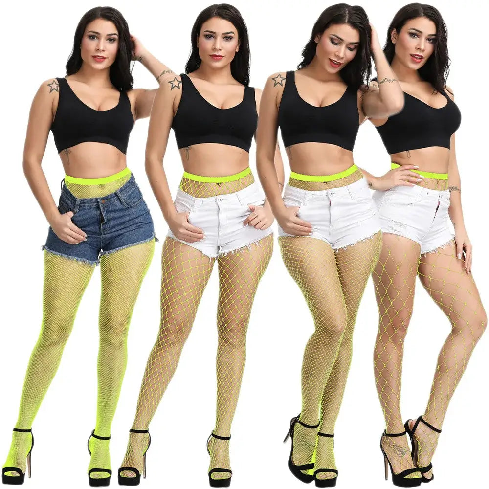 Coloured Fishnets 20 Colours 4 Different Grid Sizes Colorful Fishnet Tights Super Elastic Fishnet Stockings Women&