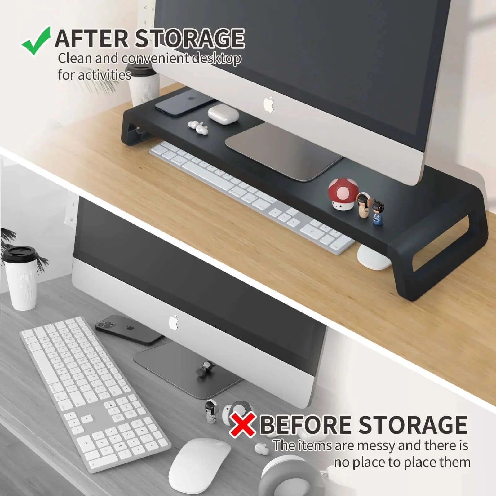 Metal Computer Monitor Stands for Desk | Stable Monitor Organizer Riser