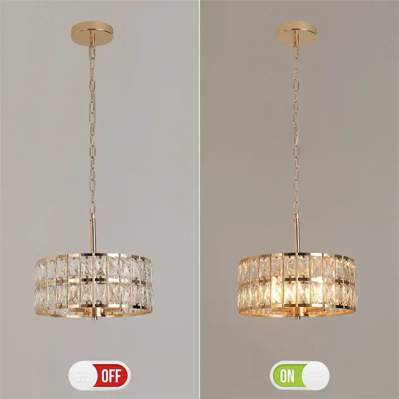 VETRULUS Crystal Pendant Light, Black or Gold