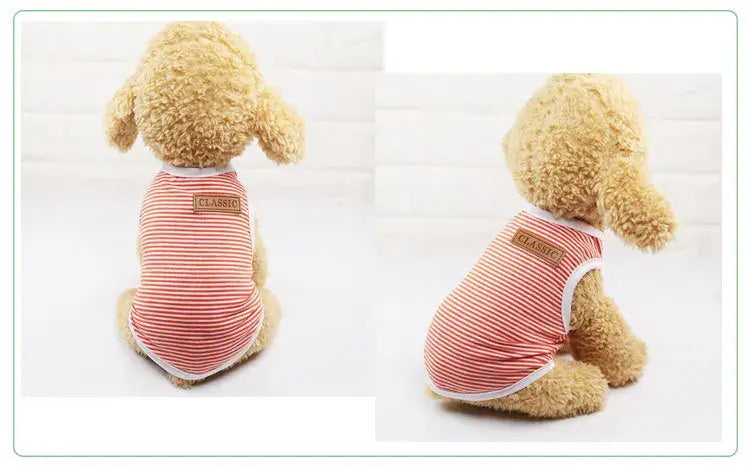 Summer Cotton Striped Vest for Small Dogs