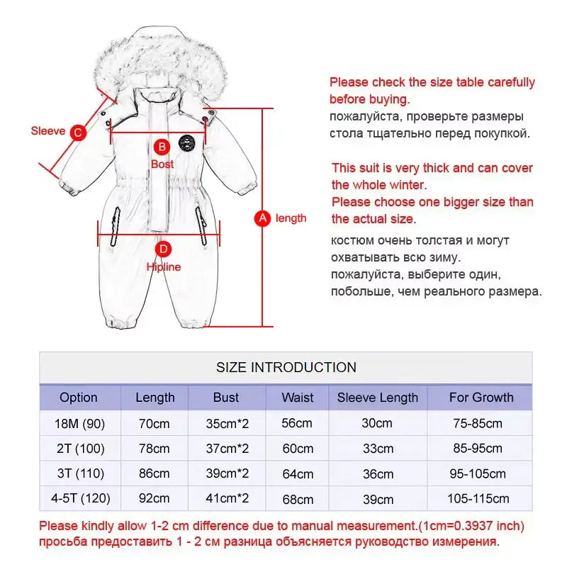 winter baby ski suit