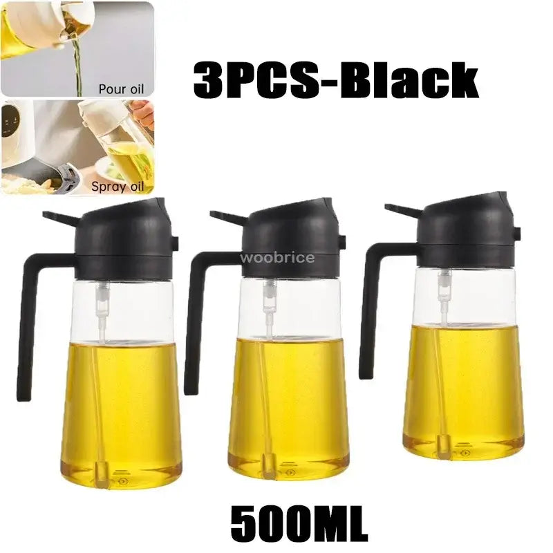Olive Oil Spray Bottle for Oil Bottle Pouring for Cooking Oil Spices Camping Dispenser with Automatic Lid Spice Shaker