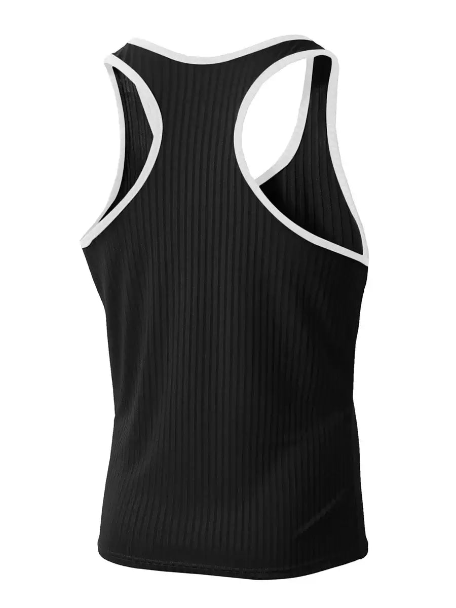 Men s Sleeveless Muscle Tank Tops with Racerback Design for Workout Training and Gym Fitness - Casual Streetwear Style