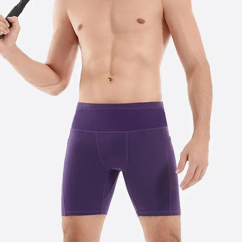 QUESHARK Quick-Dry Marathon Running Shorts – Men & Women | Compression Tights, Built-In Waist Pack | Gym, Yoga & Fitness
