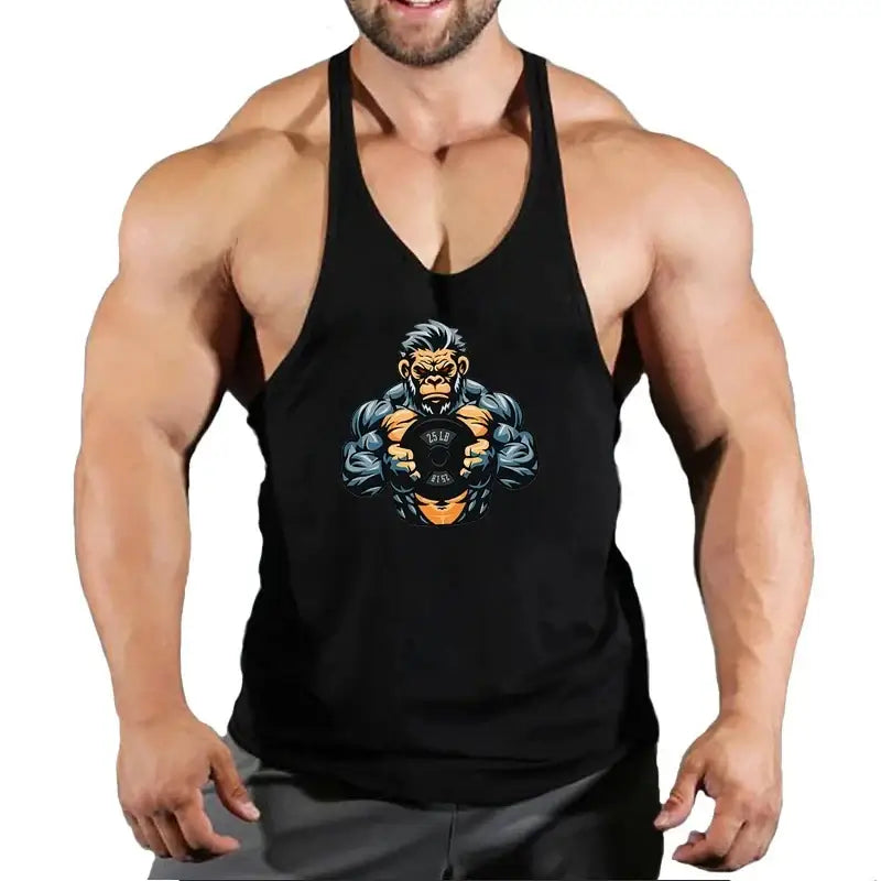 Summer Y Back Gym Stringer Tank Top Men Cotton Clothing Bodybuilding Sleeveless Shirt Fitness Vest Muscle Singlets Workout Tank