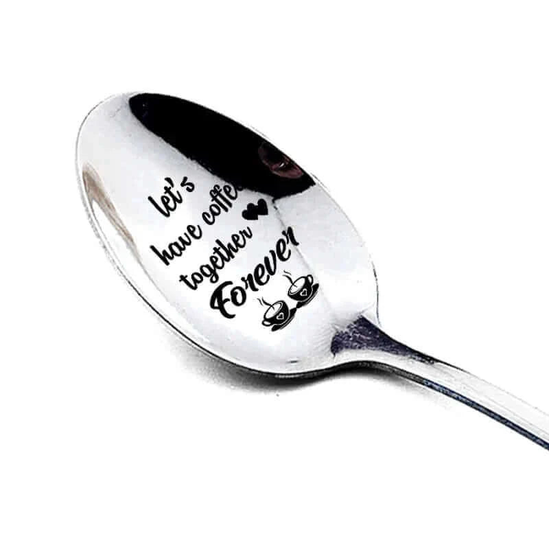 Valentines Day Gift Stainless Steel Milk Coffee Spoons Love Letter Wedding Souvenirs Anniversary Gift for Girlfriend Boyfriend