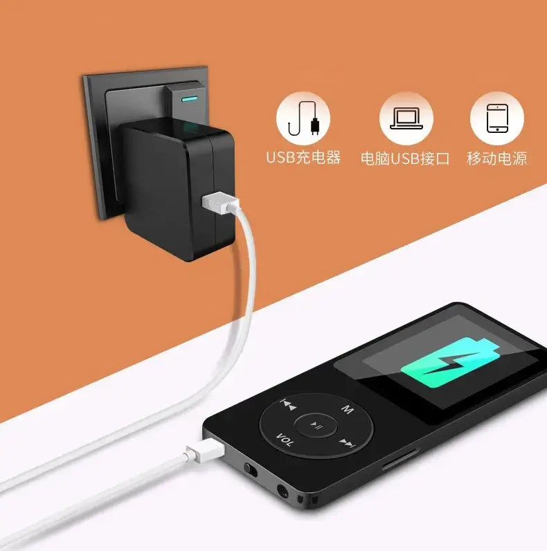 MP3 Player USB Charging Record Digital Display Screen Media Lossless Portable Pocket Sports Running Walking Music Play