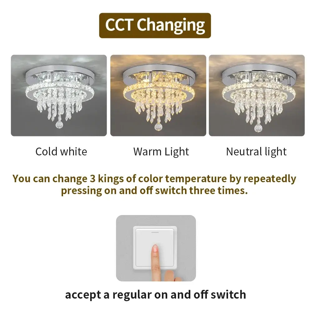 VETRULUS Raindrop Crystal LED Chandelier, Selectable Sizes