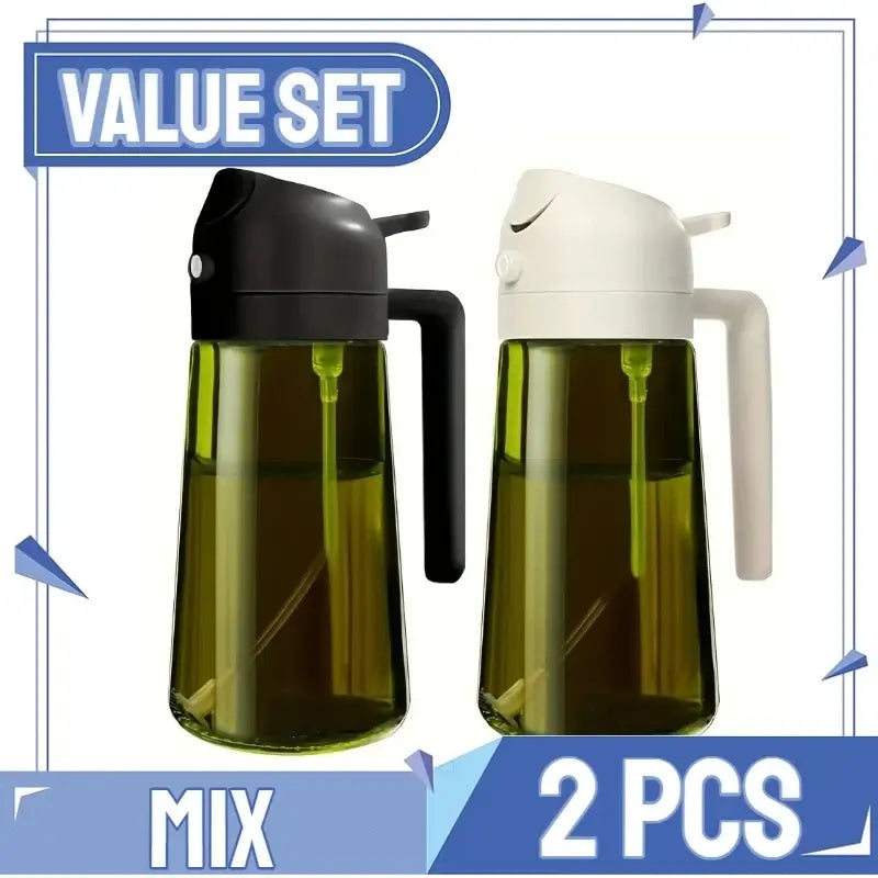 Olive Oil Spray Bottle for Oil Bottle Pouring for Cooking Oil Spices Camping Dispenser with Automatic Lid Spice Shaker