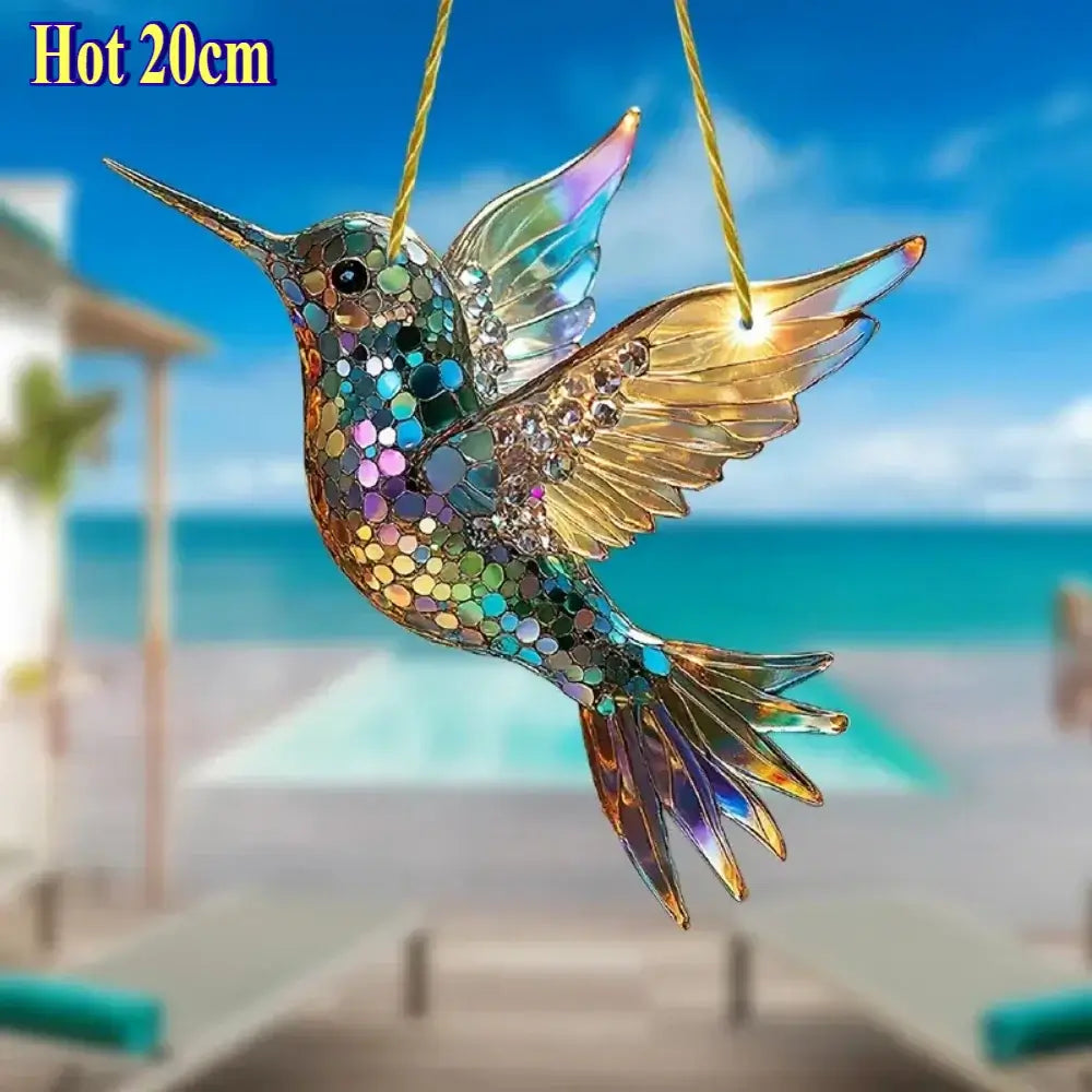 Dream Catcher Perfect Home and Garden Gift Interior Accessories Gorgeous Hummingbird Suncatcher - 7.87” Acrylic Stained Glass