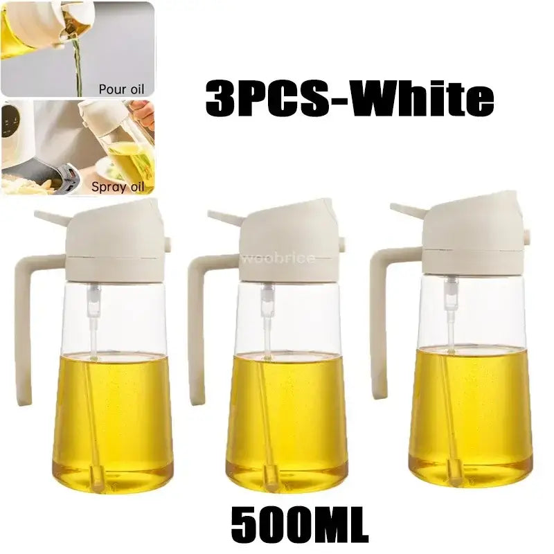 Olive Oil Spray Bottle for Oil Bottle Pouring for Cooking Oil Spices Camping Dispenser with Automatic Lid Spice Shaker