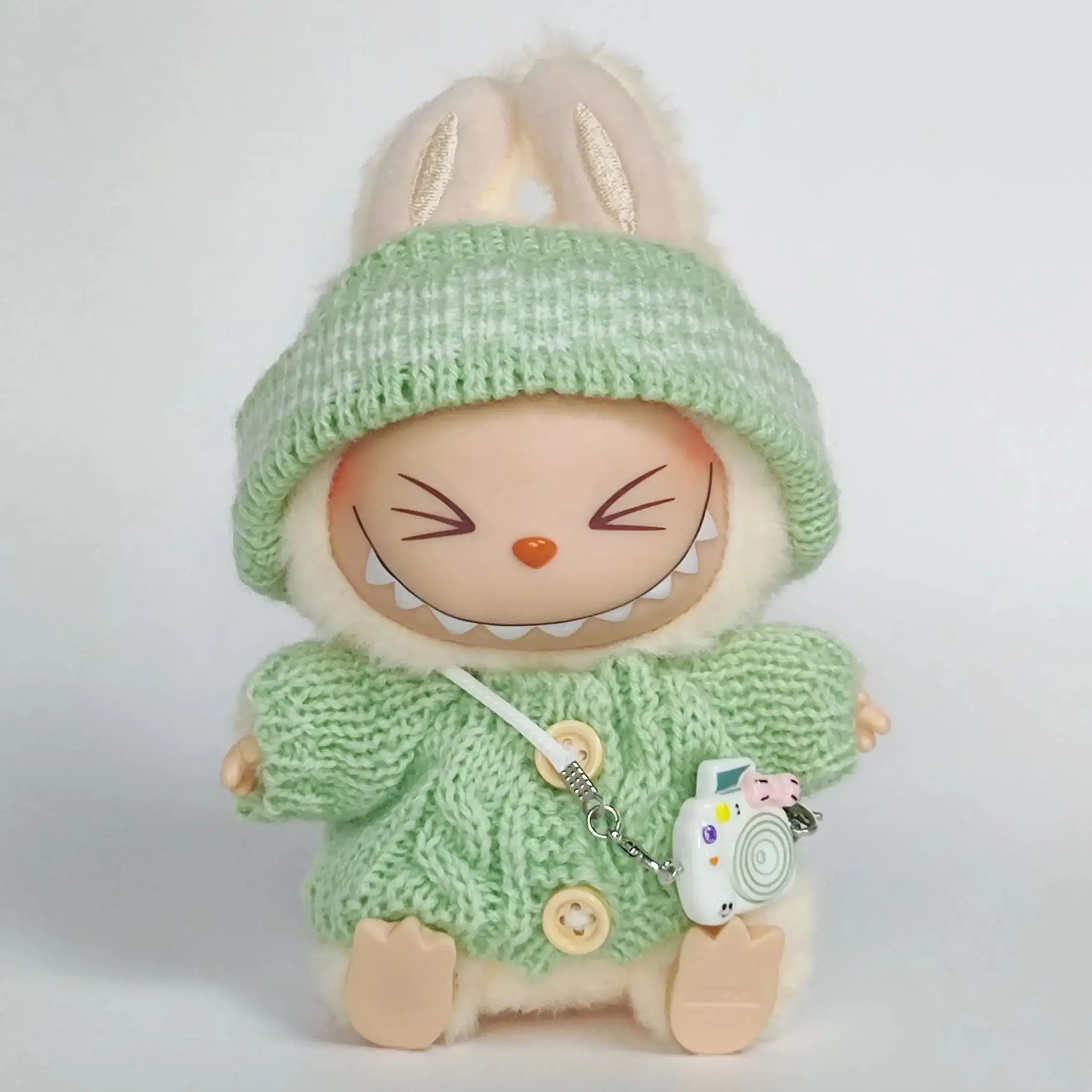 Labubu II Dolls Cute Clothing Set - Mesh Sweater & Hat