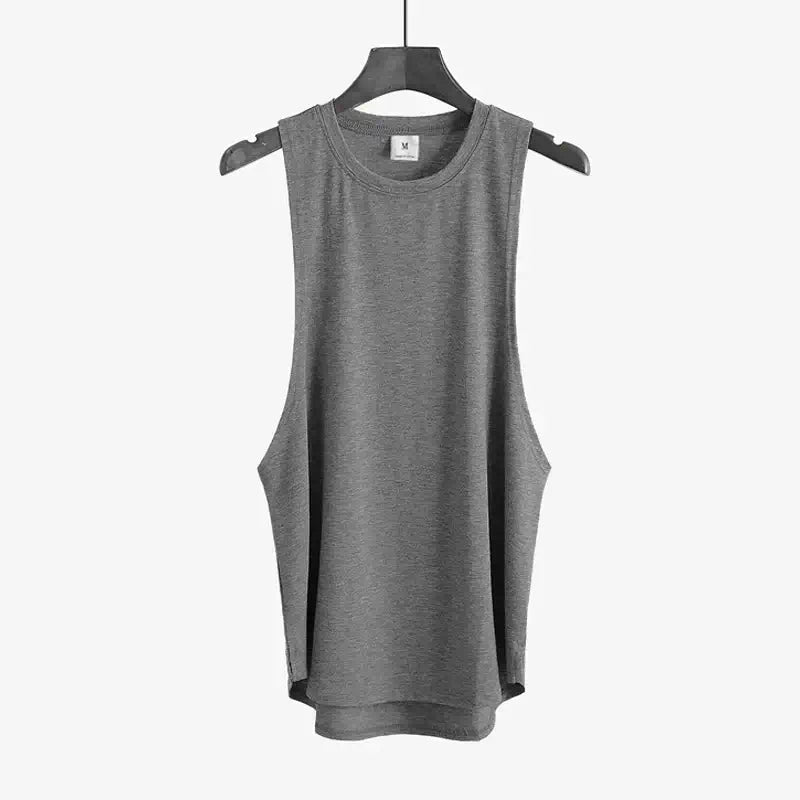 plain Gym Clothing Mens Bodybuilding Stringer Tank Top Summer Cotton Cut Off Fitness Vest Muscle Workout Sleeveless T Shirt