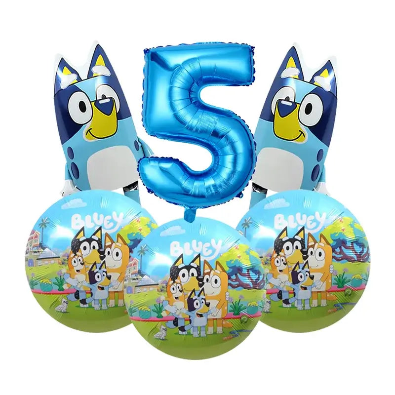 Cute Bluey Birthday Party Decoration Bluey Paper Napkin Plate Cup Tablecloth Balloons Kids Baby Shower Supplies