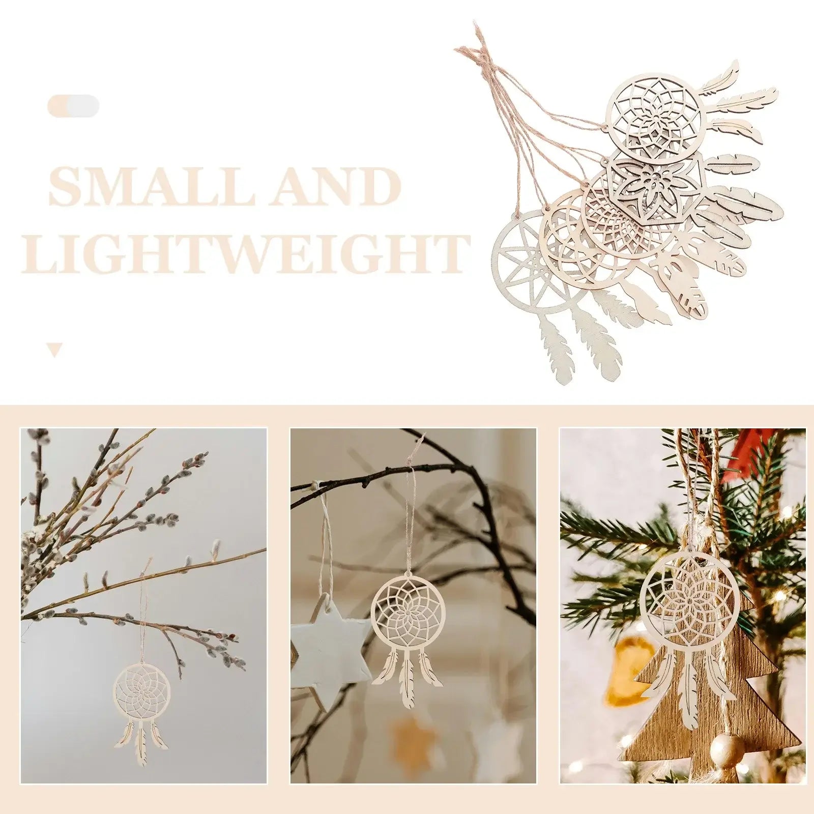 50pcs Dream Catcher Kit Unfinished Wooden Cutouts For Diy Crafts Painting Boho Wall Hanging Decor Craft Supplies Home Wall