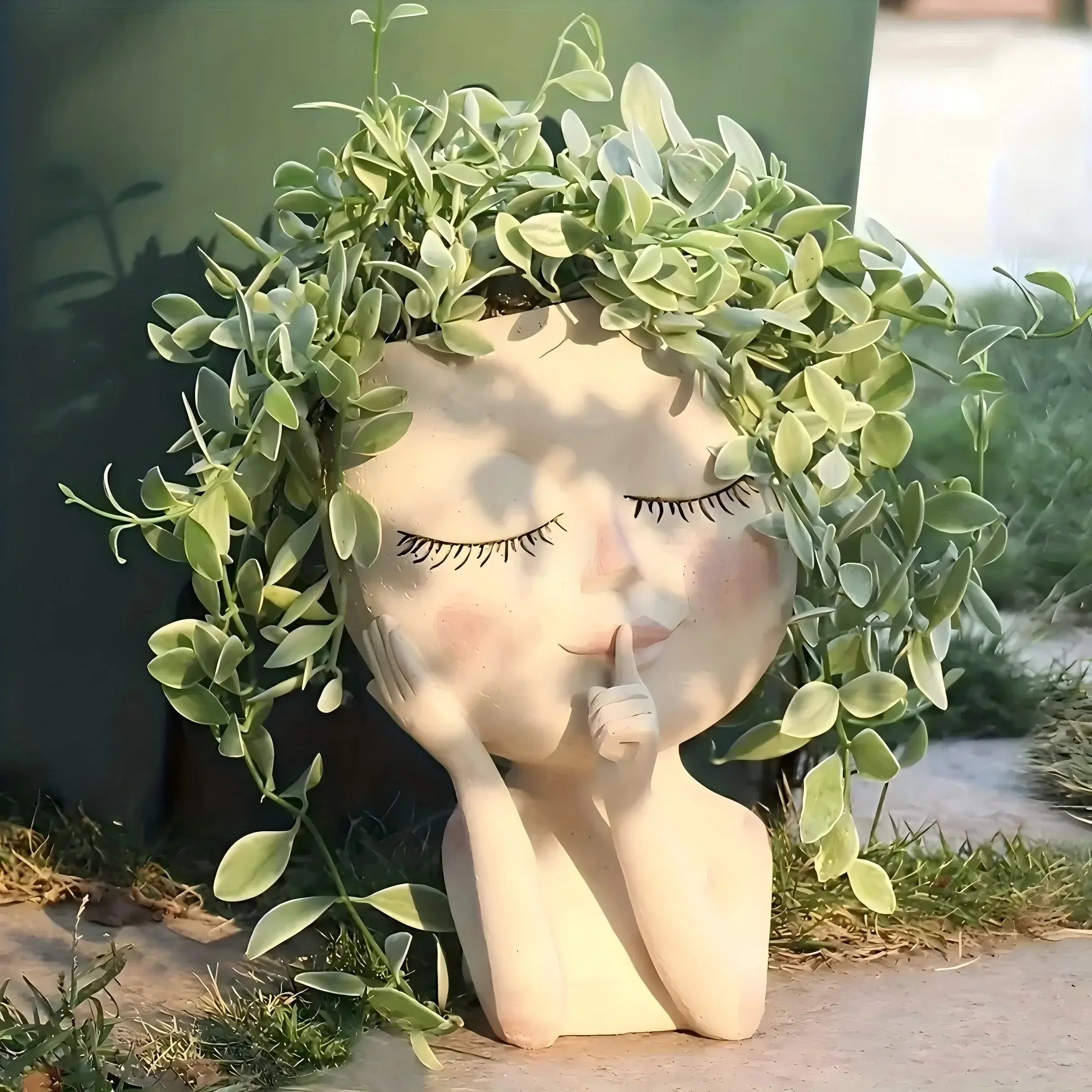 girl face vase decoration